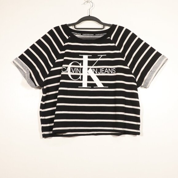 NWT Calvin Klein Size X-Large Black Striped Shirt - Picture 1 of 8